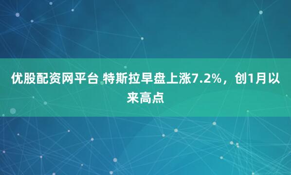 优股配资网平台 特斯拉早盘上涨7.2%，创1月以来高点