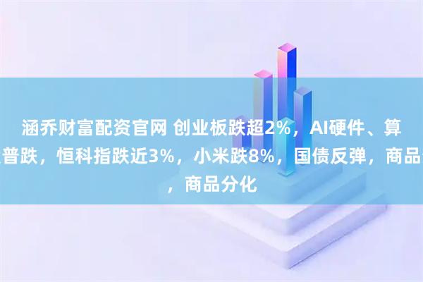 涵乔财富配资官网 创业板跌超2%，AI硬件、算力股普跌，恒科指跌近3%，小米跌8%，国债反弹，商品分化